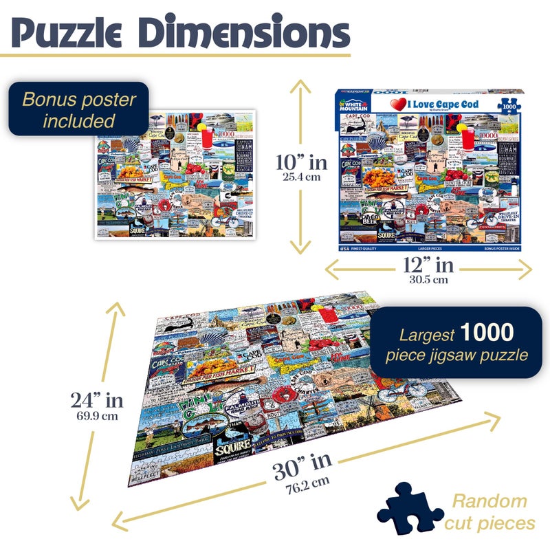 White Mountain Puzzles I Love Cape Cod - 1000 Piece Jigsaw Puzzle - Image 3